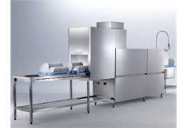 Abwaschmaschine Korbdurchlauf mit Besteckband